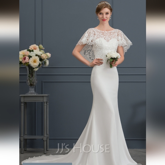 JJs House | Dresses | Jjs House Elegant White Lace Wedding Dress | Poshmark